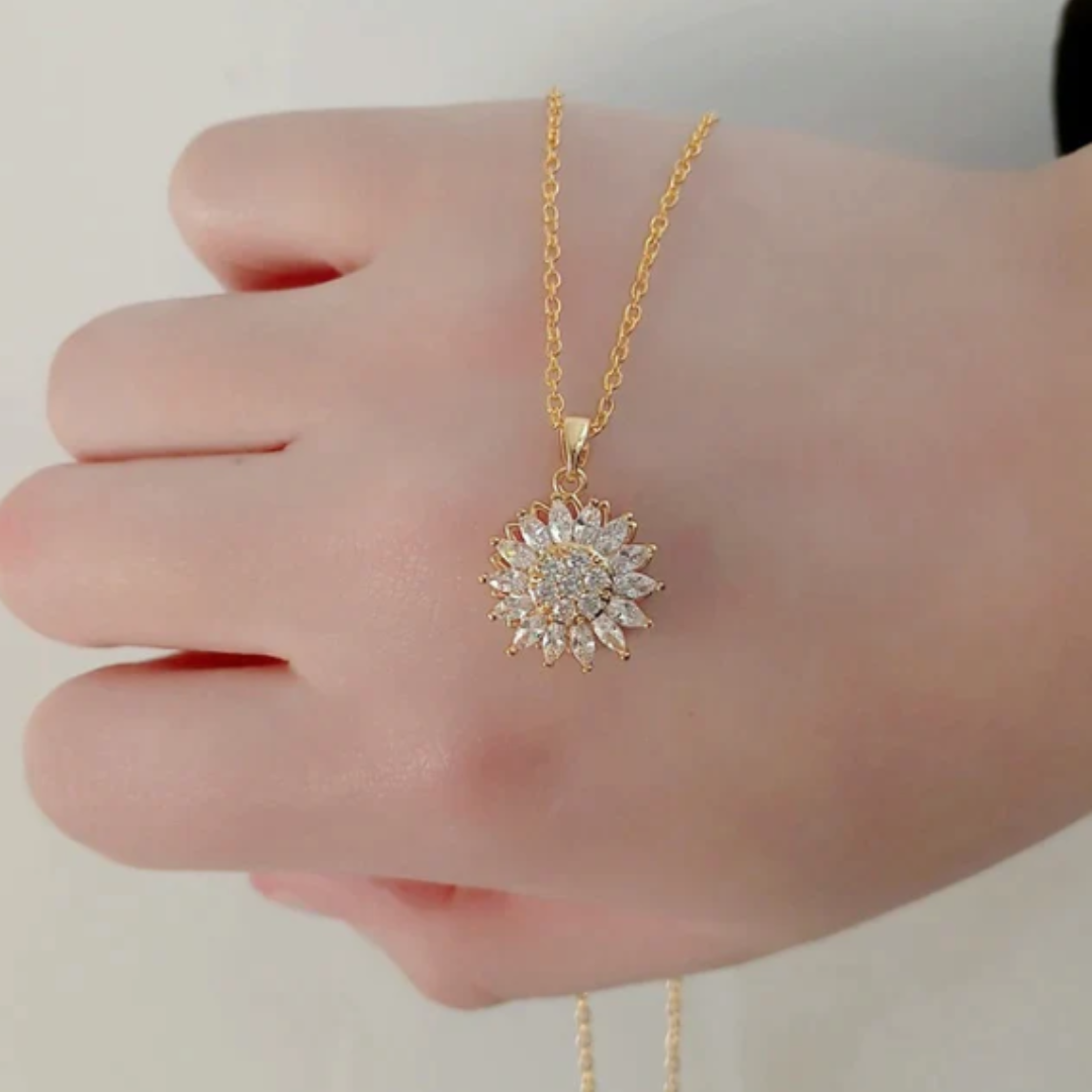 Collar Girasol Dorado- Giratorio